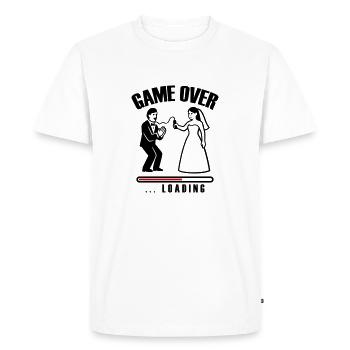Game Over Chargement Mariage - T-shirt Premium bio Homme - blanc - Devant - Nico (187cm)