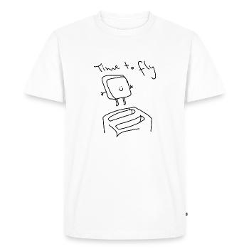 Toast volant Il est temps de faire voler du toast drôle - T-shirt Premium bio Homme - blanc - Devant - Nico (187cm)