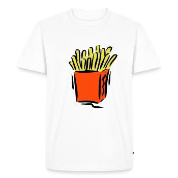 Pommes - Männer Premium Bio T-Shirt - Weiß - Vorne - Nico (187cm)