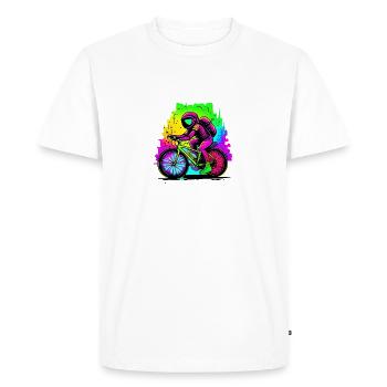 Astronaute à vélo - T-shirt Premium bio Homme - blanc - Devant - Nico (187cm)