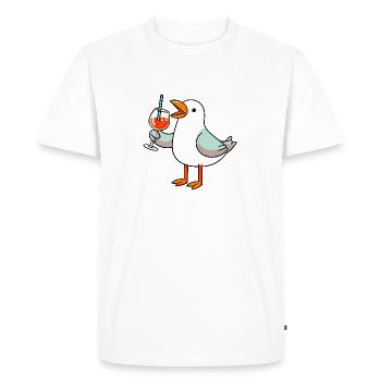 North Sea Seagull Aperitif Aperoli Spritz Campari Drink - Men's Premium Organic T-Shirt - white - Front - Nico (187cm)