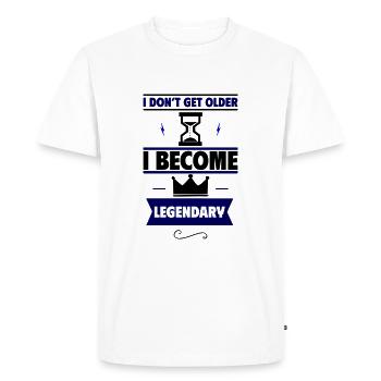 Original Birthday Gift, Legendary - Men's Premium Organic T-Shirt - white - Front - Nico (187cm)