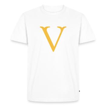 V - Men's Premium Organic T-Shirt - white - Front - Nico (187cm)