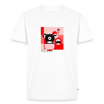 Thé & LP - T-shirt Premium bio Homme - blanc - Devant - Nico (187cm)