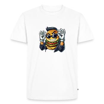 Cool Burger avec lunettes de soleil Rock des années 50 des années 60 - T-shirt Premium bio Homme - blanc - Devant - Nico (187cm)