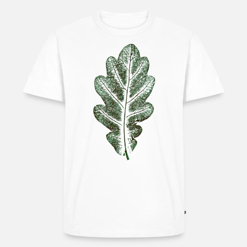 Eichenblatt Naturgrün / Blatt/ Eiche/Baum - Männer Premium Bio T-Shirt - Weiß