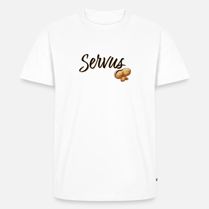Servus Erdnuss - Männer Premium Bio T-Shirt - Weiß