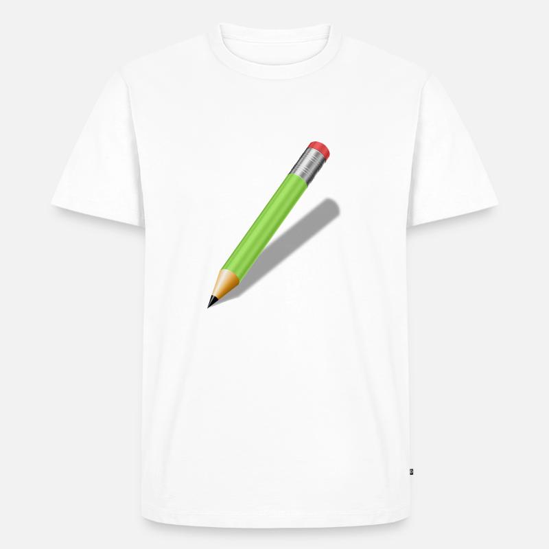 Bleistift - Männer Premium Bio T-Shirt - Weiß