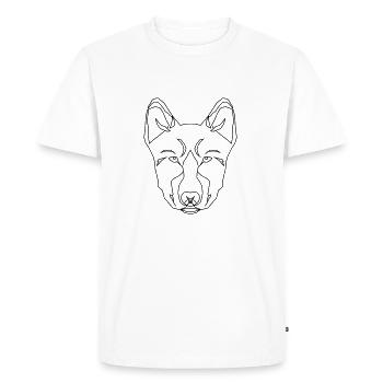 Stylized Dog - Men's Premium Organic T-Shirt - white - Front - Nico (187cm)