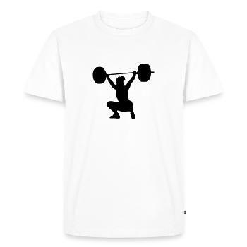 Weightlifter, weightlifting woman - T-shirt Premium bio Homme - blanc - Devant - Nico (187cm)