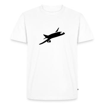 Airplane - Men's Premium Organic T-Shirt - white - Front - Nico (187cm)