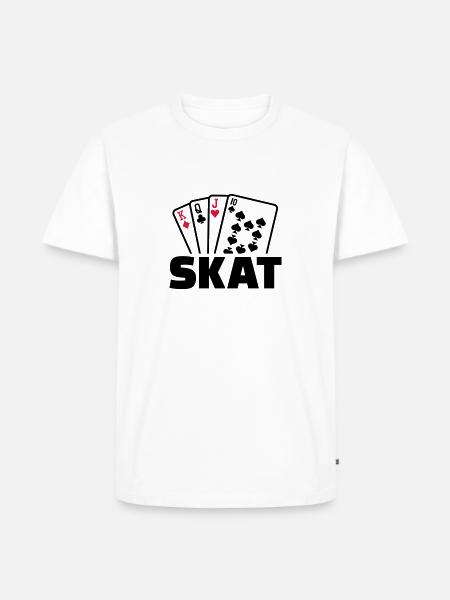 Skat - Männer Premium Bio T-Shirt - Weiß