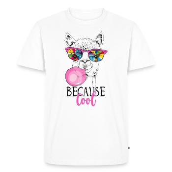 Parce que Cool Llama - T-shirt Premium bio Homme - blanc - Devant - Nico (187cm)