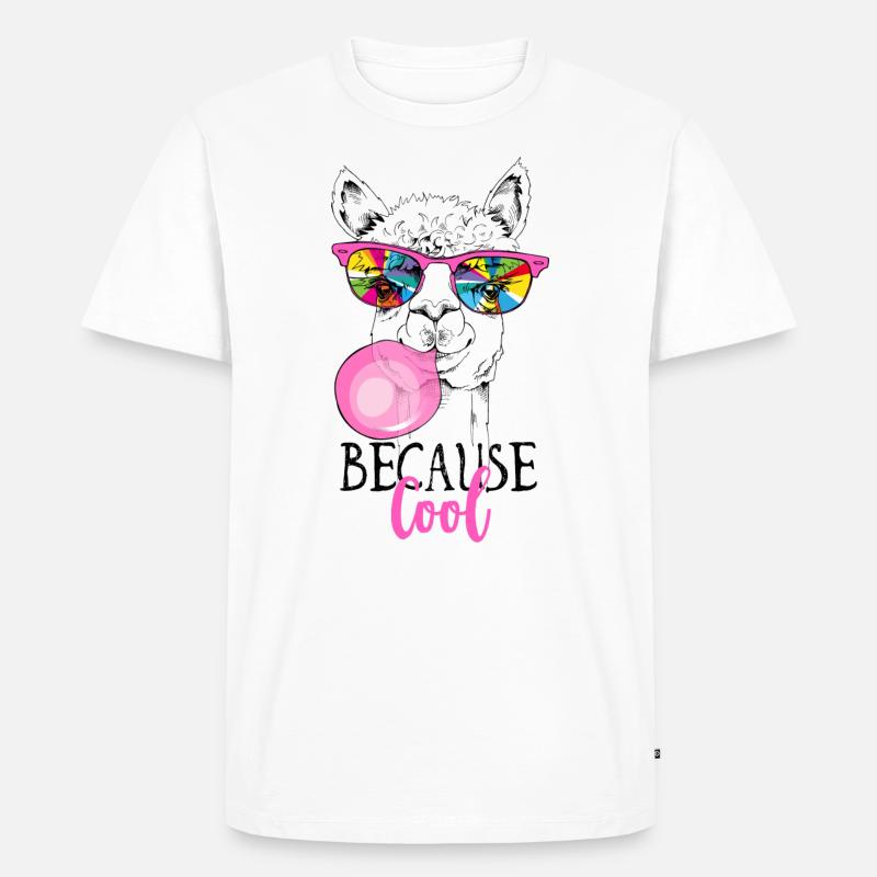 Parce que Cool Llama - T-shirt Premium bio Homme - blanc