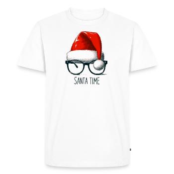 Santa Time - Trendy Christmas - Men's Premium Organic T-Shirt - white - Front - Nico (187cm)