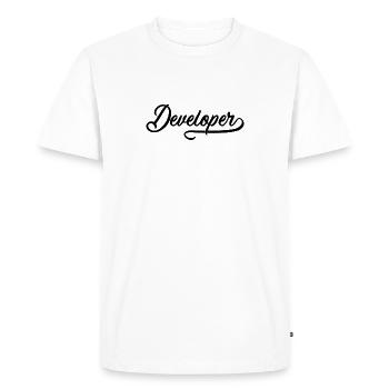Developer - Men's Premium Organic T-Shirt - white - Front - Nico (187cm)