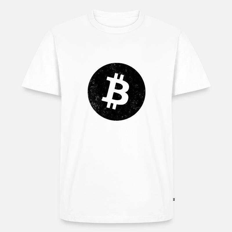 bitcoin grunge - Männer Premium Bio T-Shirt - Weiß