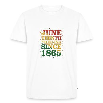 Juneteenth Cadeau de fierté de la Journée de l’histoire des Noirs - T-shirt Premium bio Homme - blanc - Devant - Nico (187cm)