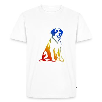 Saint Bernard Dog - Men's Premium Organic T-Shirt - white - Front - Nico (187cm)