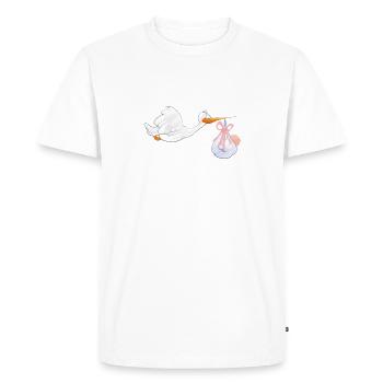 Bébé et cigogne - T-shirt Premium bio Homme - blanc - Devant - Nico (187cm)