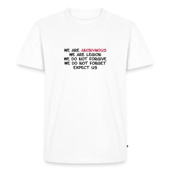 Anonymous - T-shirt Premium bio Homme - blanc - Devant - Nico (187cm)