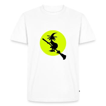 witch and full moon - Men's Premium Organic T-Shirt - white - Front - Nico (187cm)