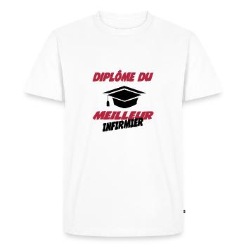 Diplôme du meilleur infirmier - Men's Premium Organic T-Shirt - white - Front - Nico (187cm)
