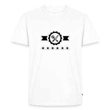 Cuisinier / Cuisine / Barbecue / Cuisinière - T-shirt Premium bio Homme - blanc - Devant - Nico (187cm)