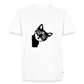 Cat, cute kitten - 2 colors - Men's Premium Organic T-Shirt - white - Front - Nico (187cm)