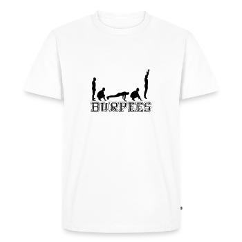 Burpees (Silhouette) - Men's Premium Organic T-Shirt - white - Front - Nico (187cm)