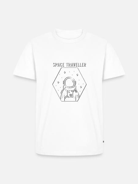 Space Traveller - l’astronaute - T-shirt Premium bio Homme - blanc
