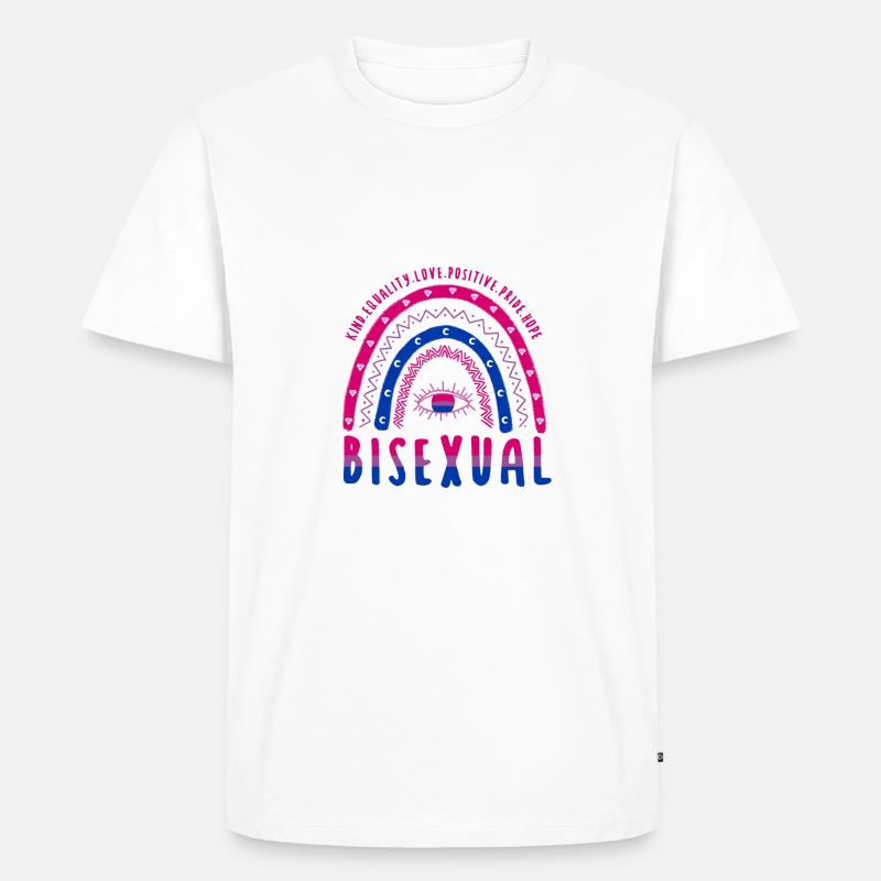 Boho Regenbogen LGBT Spruch Bisexuell - Männer Premium Bio T-Shirt - Weiß