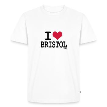 j'aime bristol par wam - T-shirt Premium bio Homme - blanc - Devant - Nico (187cm)