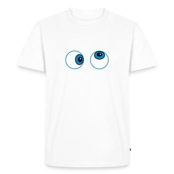 Eyes (d) - Men's Premium Organic T-Shirt - white - Front - Nico (187cm)