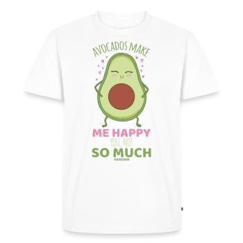 Les avocats me rendent heureux, pas tellement - T-shirt Premium bio Homme - blanc - Devant - Nico (187cm)