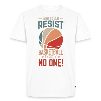 Qui peut résister au basketball - T-shirt Premium bio Homme - blanc - Devant - Nico (187cm)
