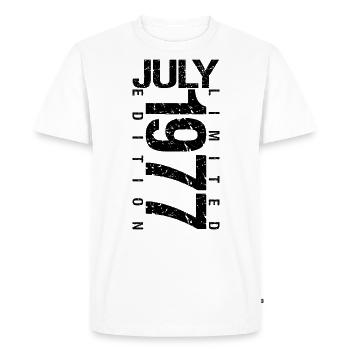 Birthday July 1977 July born in July 1977 - Men's Premium Organic T-Shirt - white - Front - Nico (187cm)