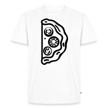 Pizza slice - Men's Premium Organic T-Shirt - white - Front - Nico (187cm)