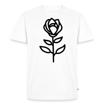 Pink Flower - Men's Premium Organic T-Shirt - white - Front - Nico (187cm)