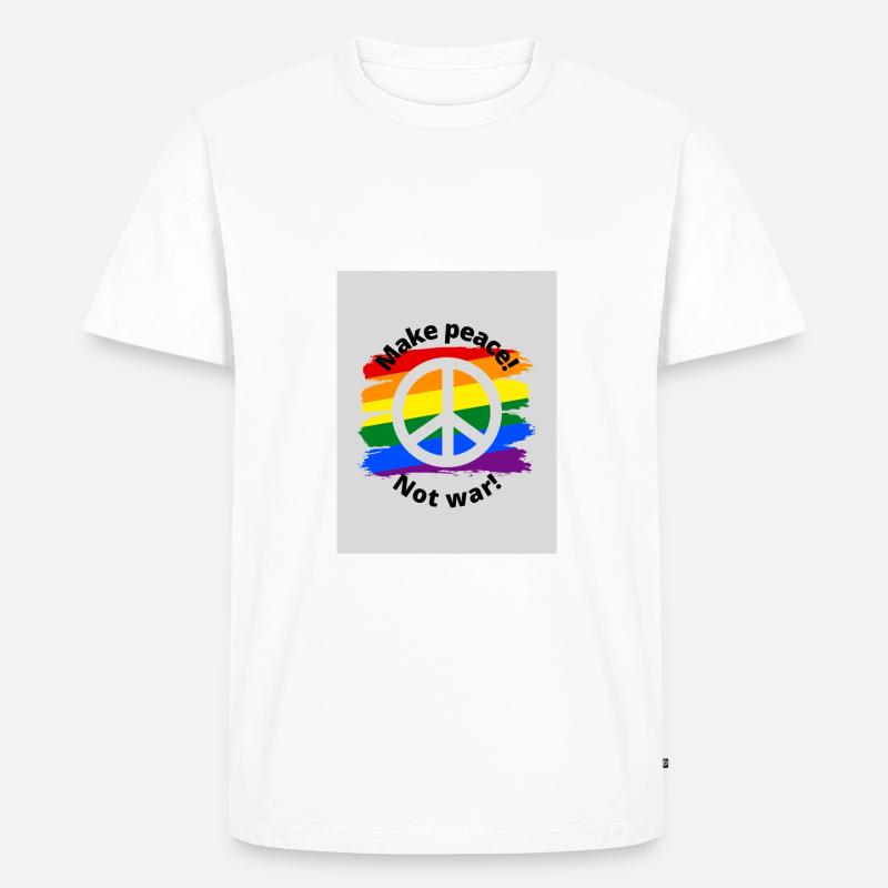 Make peace not war - Männer Premium Bio T-Shirt - Weiß