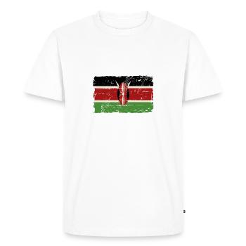 Kenya Vintage Flag - T-shirt Premium bio Homme - blanc - Devant - Nico (187cm)