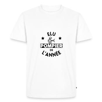 Elu pompier de l année - T-shirt Premium bio Homme - blanc - Devant - Nico (187cm)