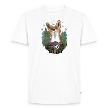 Renard heureux - T-shirt Premium bio Homme - blanc - Devant - Nico (187cm)