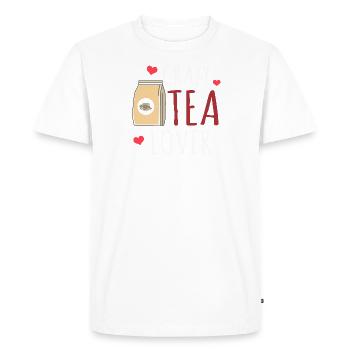 Crazy tea lover, tea lover - Men's Premium Organic T-Shirt - white - Front - Nico (187cm)
