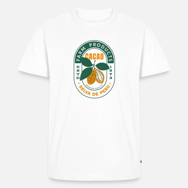 Peruvian Cacao - Männer Premium Bio T-Shirt - Weiß