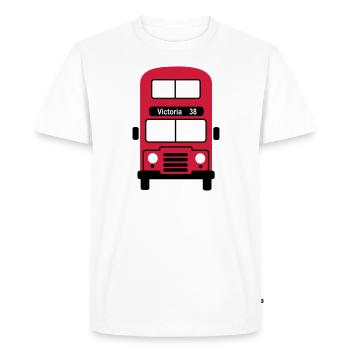 London Bus - T-shirt Premium bio Homme - blanc - Devant - Nico (187cm)