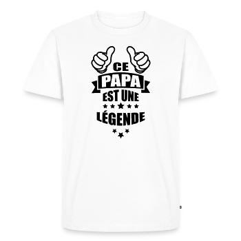 ce papa est une légende - T-shirt Premium bio Homme - blanc - Devant - Nico (187cm)