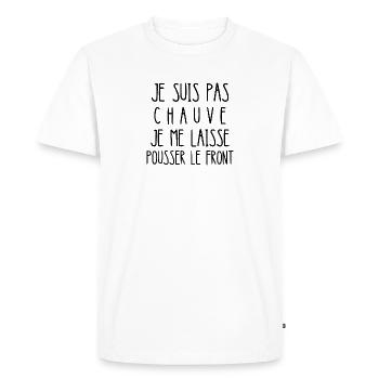 je suis pas chauve - T-shirt Premium bio Homme - blanc - Devant - Nico (187cm)