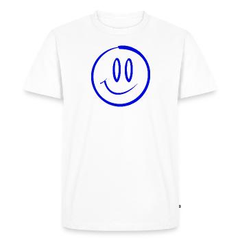 Blue Smile Design Happy Face - T-shirt Premium bio Homme - blanc - Devant - Nico (187cm)