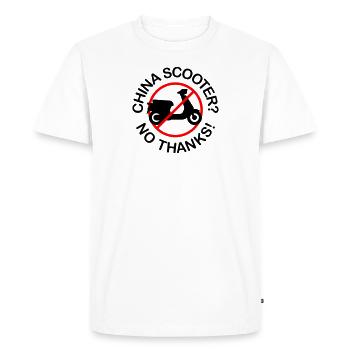 Scooter chinois ? Non merci! (2 couleurs) - T-shirt Premium bio Homme - blanc - Devant - Nico (187cm)